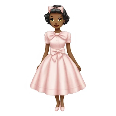 pale pink Vintage bow dress sticker