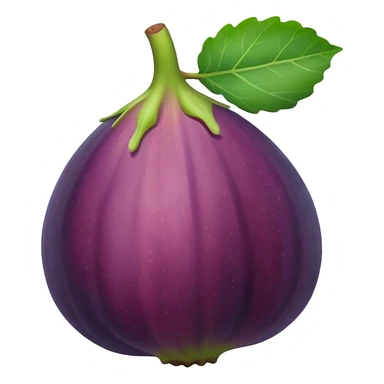 Please create a emoji of a cross-section of a fig with a small leaf sticker