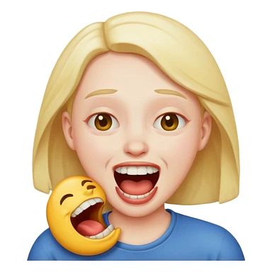 choking self and laughing emoji  sticker