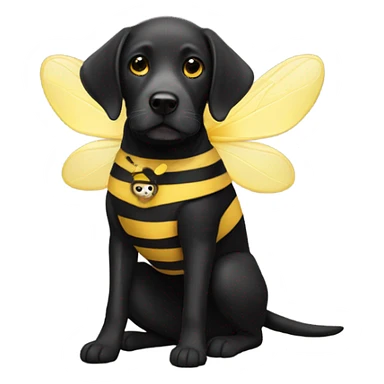 Black lab in a bee costume  sticker