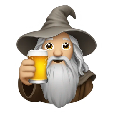 gandalf drink a beer sticker