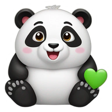 un panda avec un coeur sticker