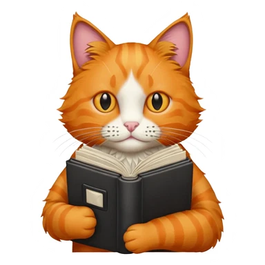 orange cat holding a nate mac album sticker