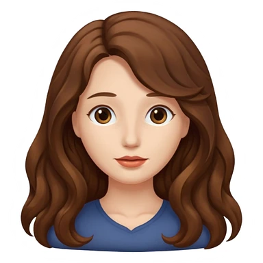 a woman with brown wavy long hair, doesnt have a face, no eyes or lips sticker