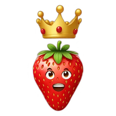 strawberry with crown sticker