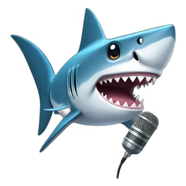 shark with microphone sticker