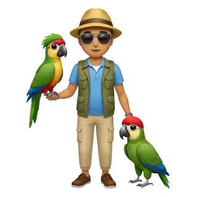 Walker + parrot on shoulder, Pet Walkers. Full body sticker