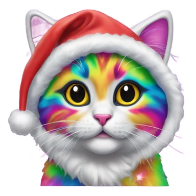 Lisa frank Christmas cat  sticker