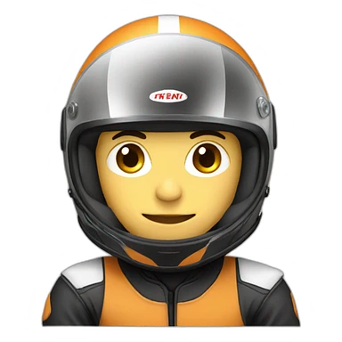 motor racer with helmet on sticker