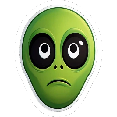 An alien emoji with a green-colored head sticker