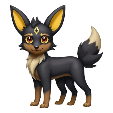Shiny Cool Edgy Cute Umbreon-Houndour-Zorua-hybrid-fusion full body sticker
