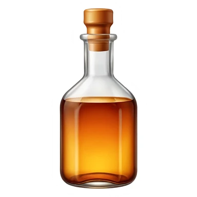 bottle of brown liquid, vibrant, simple, clear sticker