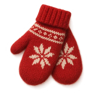 christmas wool mittens, soft and fluffy ,remove background sticker