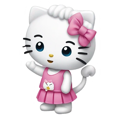 Hello kitty giving kids sticker