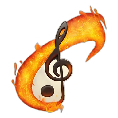 fiery music notes sticker