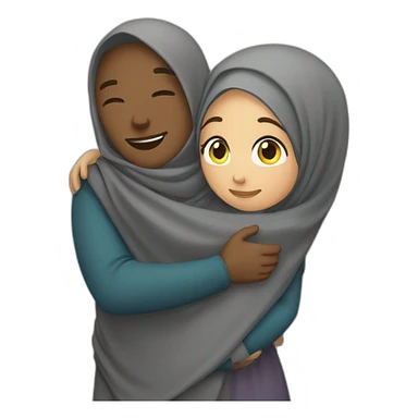 Hijab women and man hug  sticker