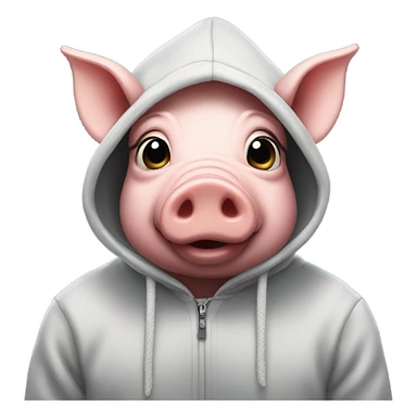 Pig wearing  a hoodie  sticker