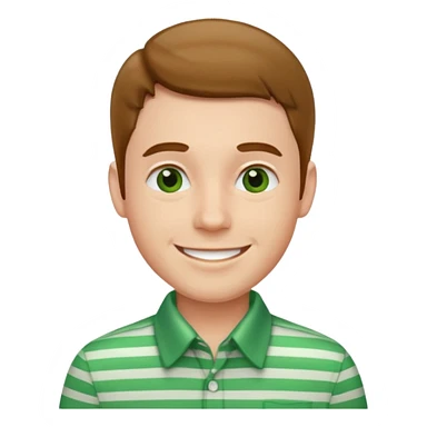 Man with green Striped Shirt not a t shirt sticker