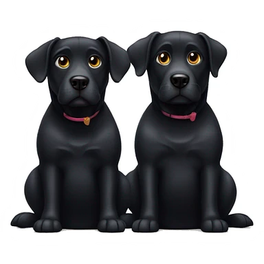 Two black dogs sitting sticker