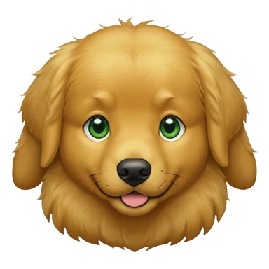 green dog extra furry golden retriever. The dog fur is all green sticker