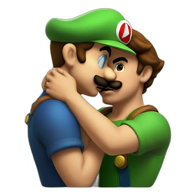 Mario Kissing Luigi sticker