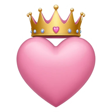 pink heart with a crown sticker