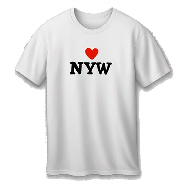 T-shirt with the inscription “I ❤️ NYW” sticker