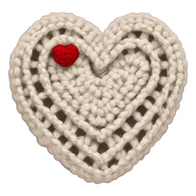 Crochet heart sticker