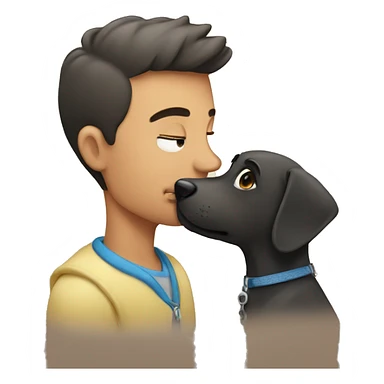 Man kissing his pet sticker
