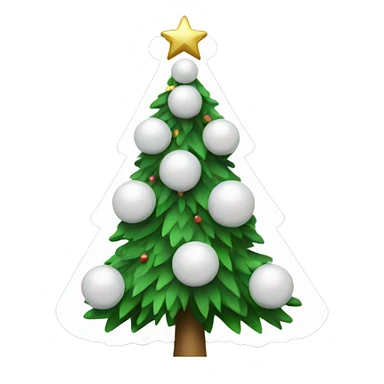 Christmas tree in white with good bells sticker