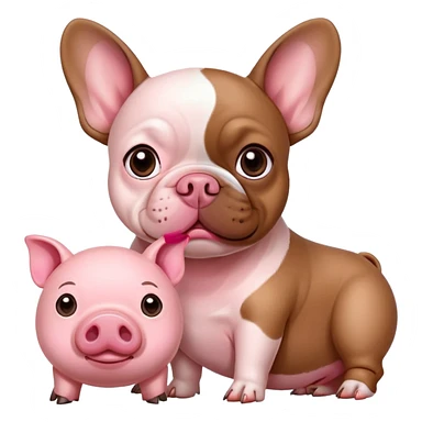 French bulldog and a pig sticker