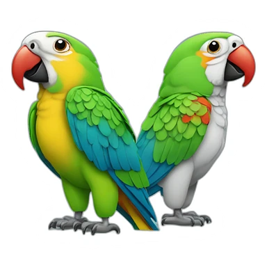 4 parrots in business casuals sticker