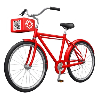 QR code on a red bike  - show the qr kode on the bike sticker