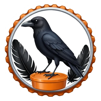 Crow on bottle cap, Street Wildlife. sticker