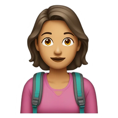 Mujer con mochila sticker