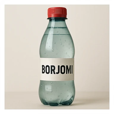 Borjomi water bottle emoji with a different label, variation 4, more realistic sticker