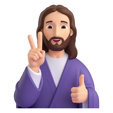 Jesus Christ character flipping the middle finger sticker