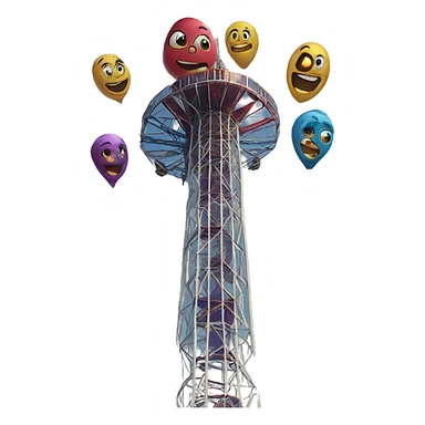 Drop tower amusement park  sticker