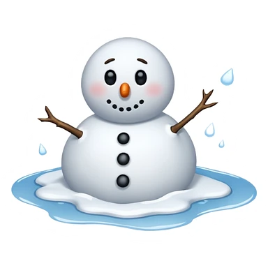 melting snowman with only one arm sticker