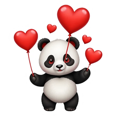 cute panda juggling hearts sticker
