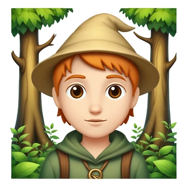person exploring an enchanted forest sticker