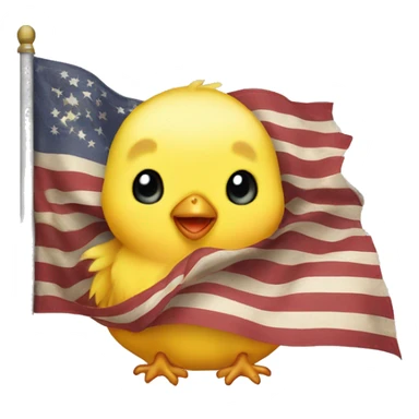 Baby chick flag sticker