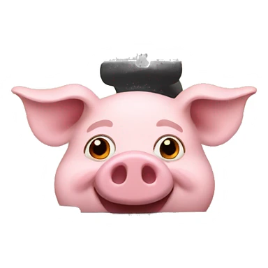 Pig driving orange car sticker