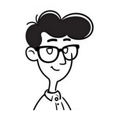 skinny white boy with wavy black hair, big nose, black glasses sticker