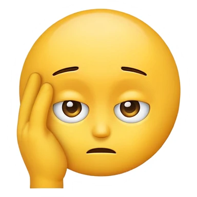 Emoji with its hand on his forehead and looks annoyed  sticker