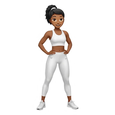 back woman in white sportswear Fit body sticker