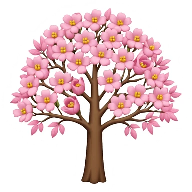 Arbre à fleur rose pastel sticker