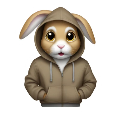 Rabbit with hoodie sticker
