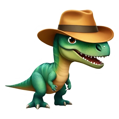 Dinosaur with hat sticker