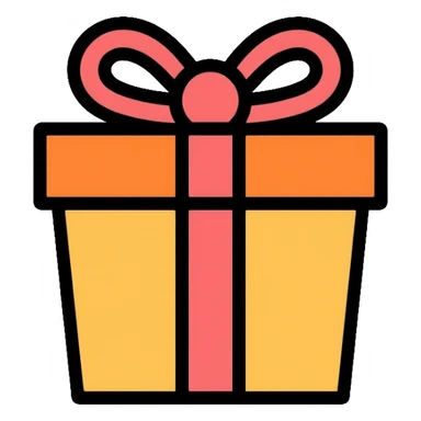 present with ribbon sticker